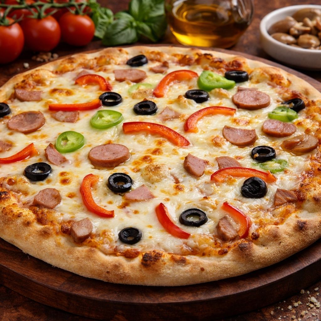 Pizza syryjska z kiełbasą mała