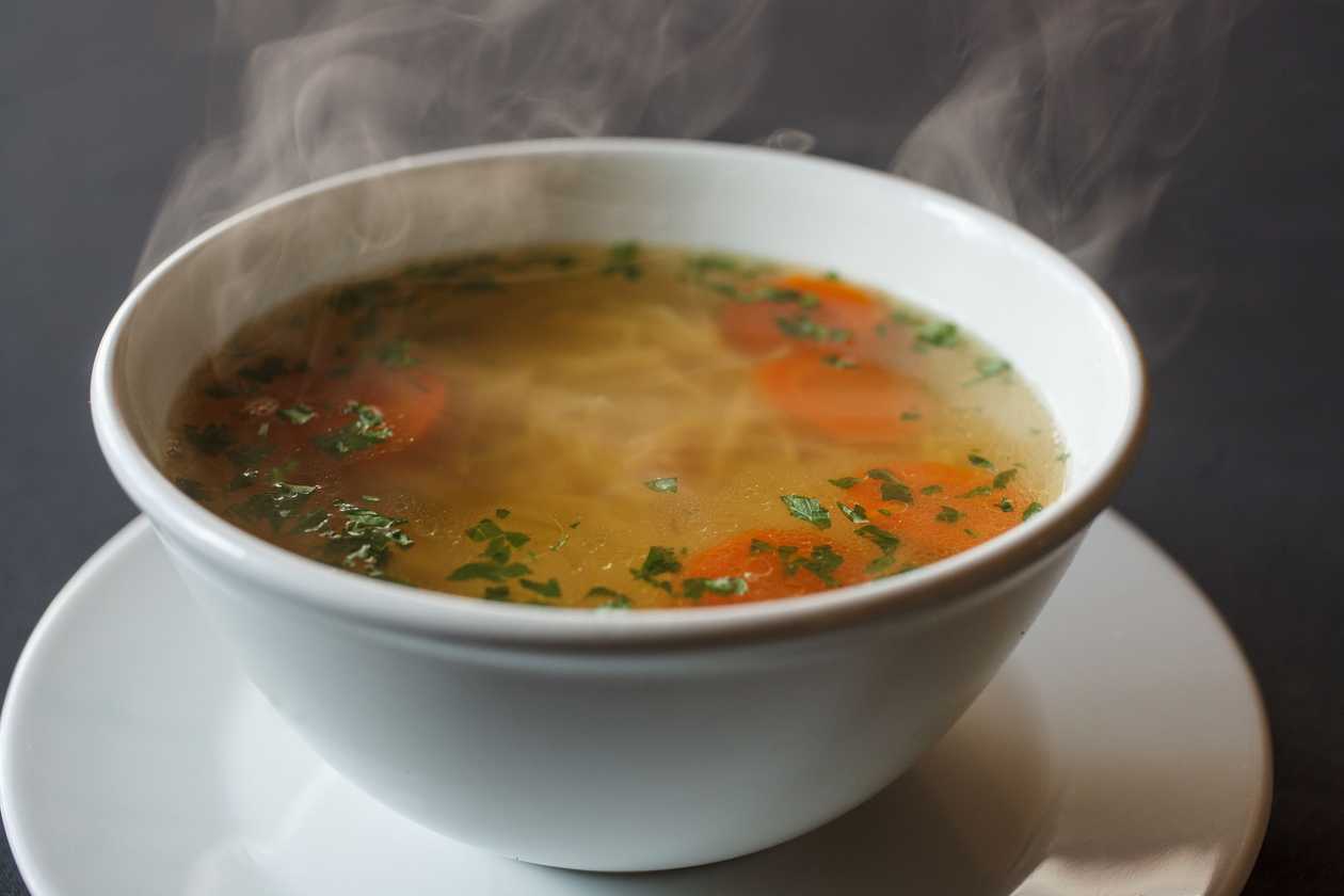 Homemade Beef and Poultry Broth with Pasta