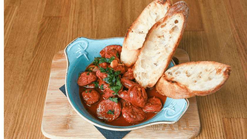 CHORIZO STEWED IN CIDER