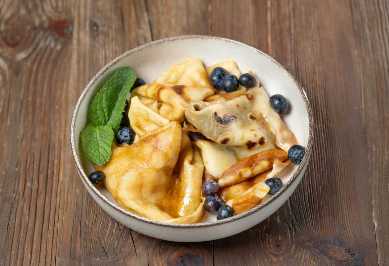Crepes with Fruits and Topping of Your Choice