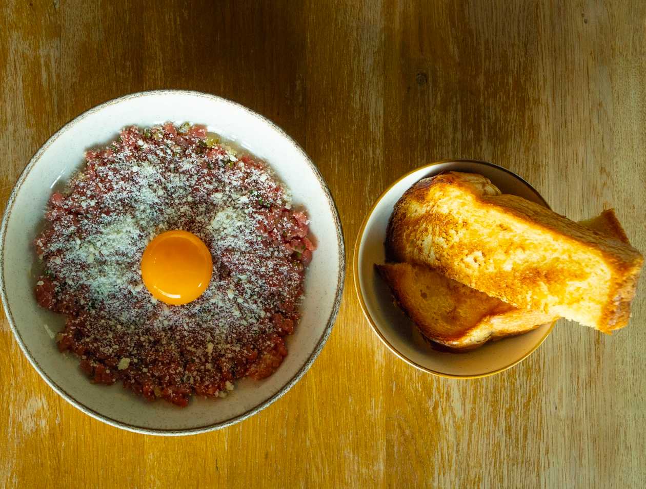 Beef tartare with parmesan