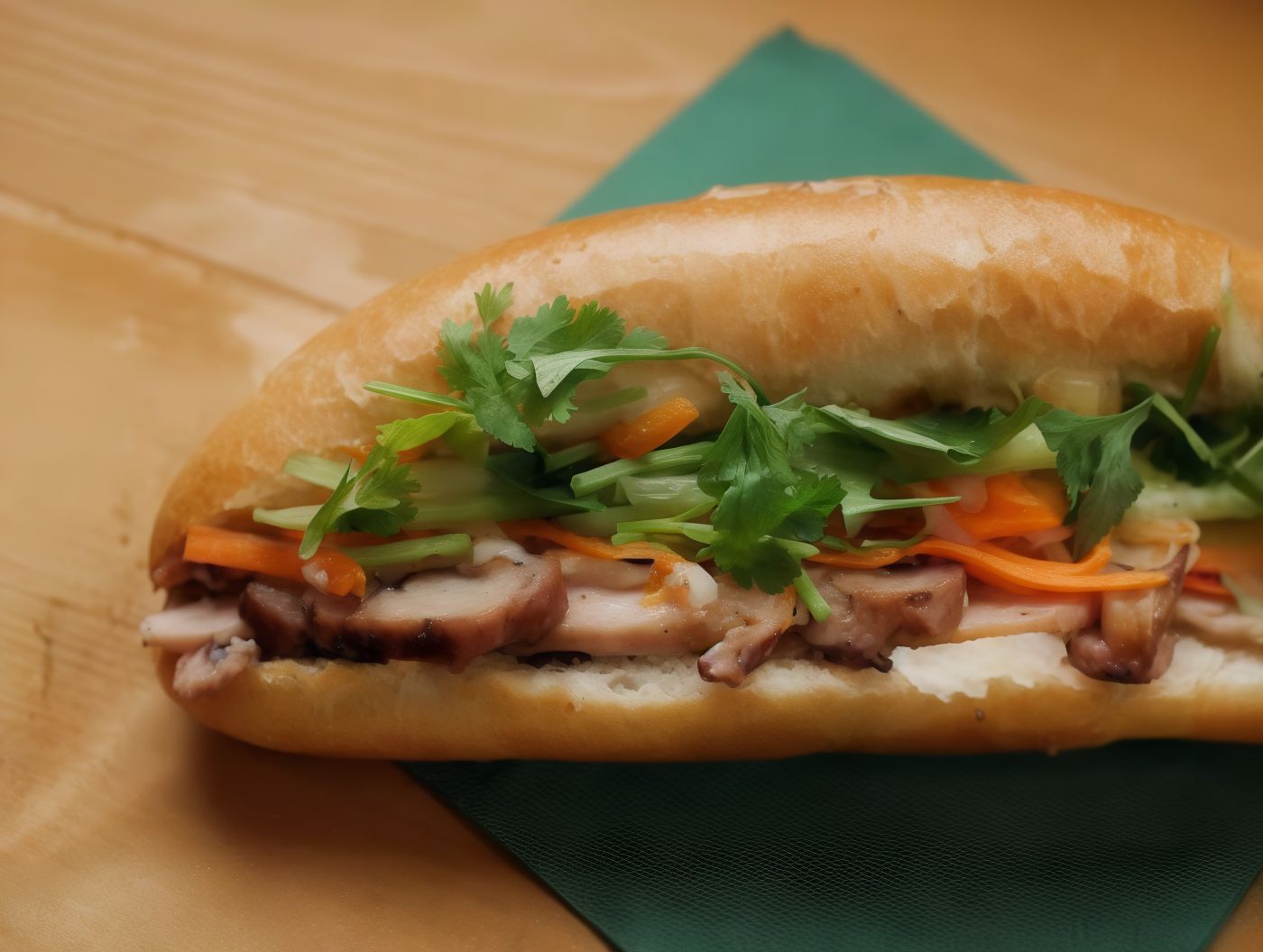 Kanapka Banh Mi z kurczakiem w sezamie