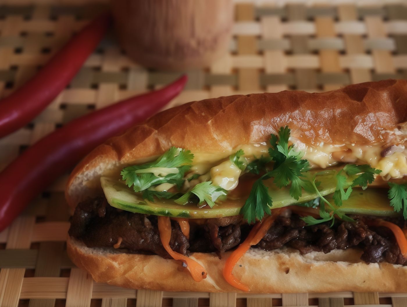 Kanapka Banh Mi z wołowiną
