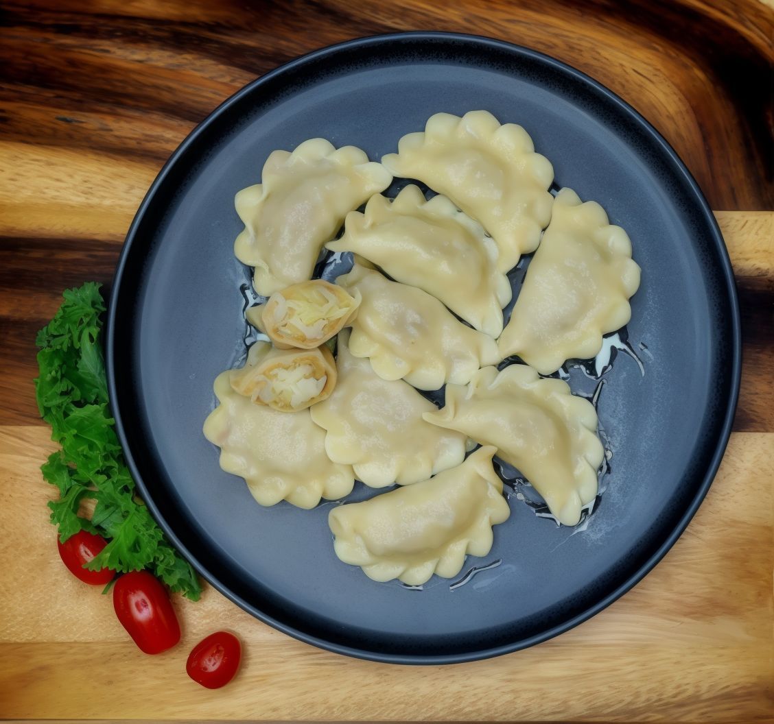 Pierogi z kapustą i pieczarkami