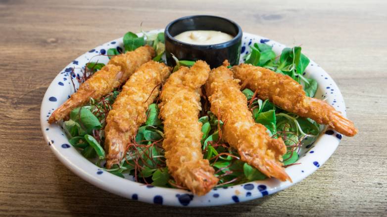 Krewetki w panko 5szt podane z aioli