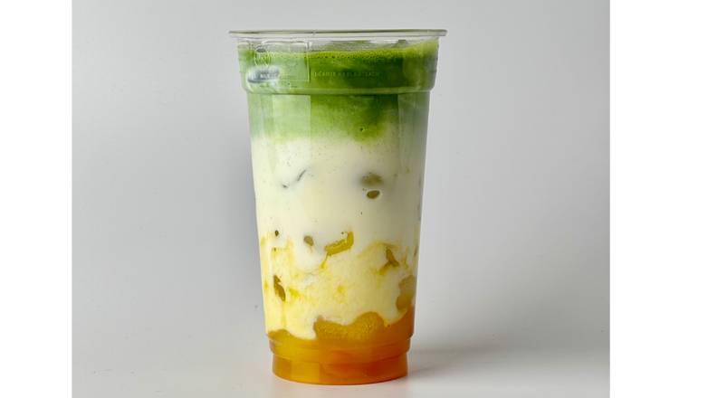Mango matcha latte